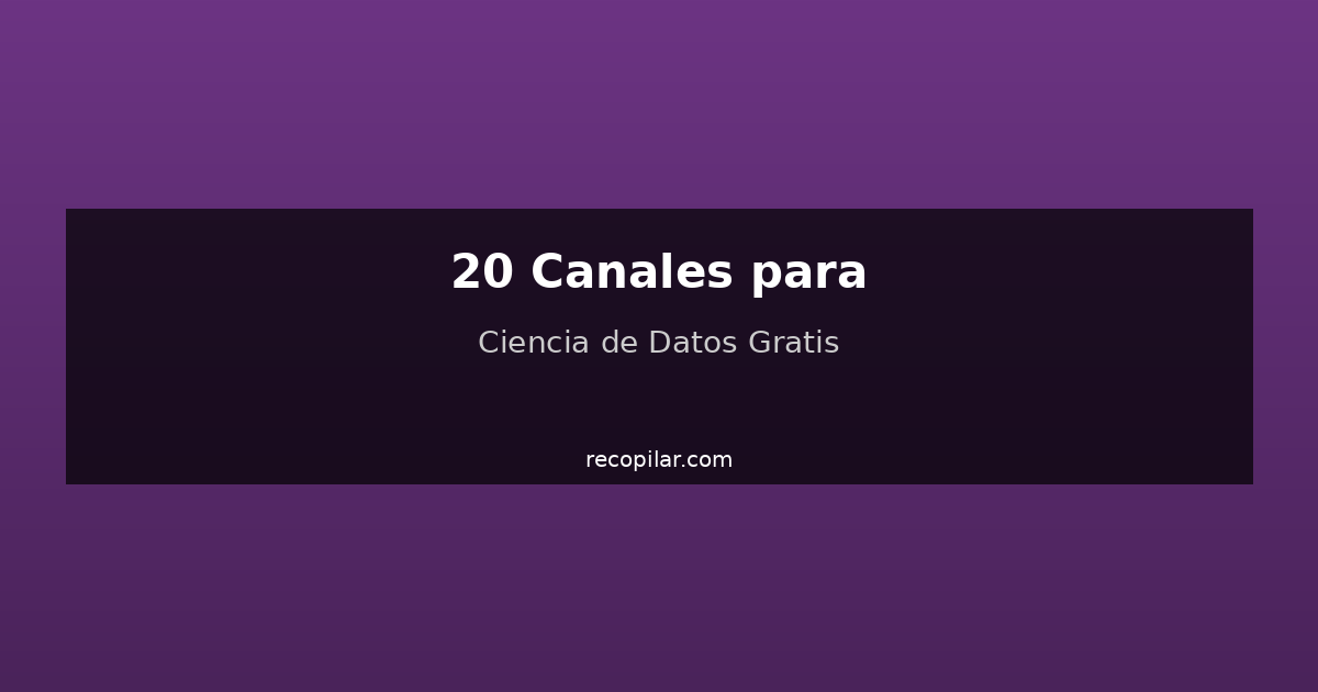 Canales YouTube ciencia de datos