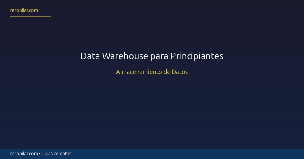 Data Warehouse para Principiantes: Almacenamiento de Datos